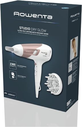 Фен для волосся Rowenta x Karl Lagerfeld CV581L Studio Dry з технологією Effiwatt, 6 рівнів швидкості та температури, Thermo Control, чорний/червоний (Rose Gold)