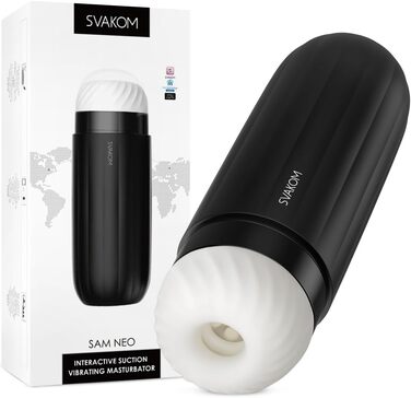Електричний мастурбатор SVAKOM SAM NEO з керуванням через додаток, 5 режимів вібрації та 5 режимів всмоктування, секс-іграшка для чоловіків, мастурбатор з 3D-вагіною, XXL