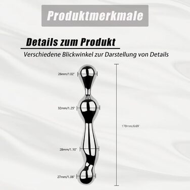 Анальний плагін з нержавіючої сталі XXL - подвійний, для ануса та вагіни, масаж G-точки, для чоловіків, жінок, пар