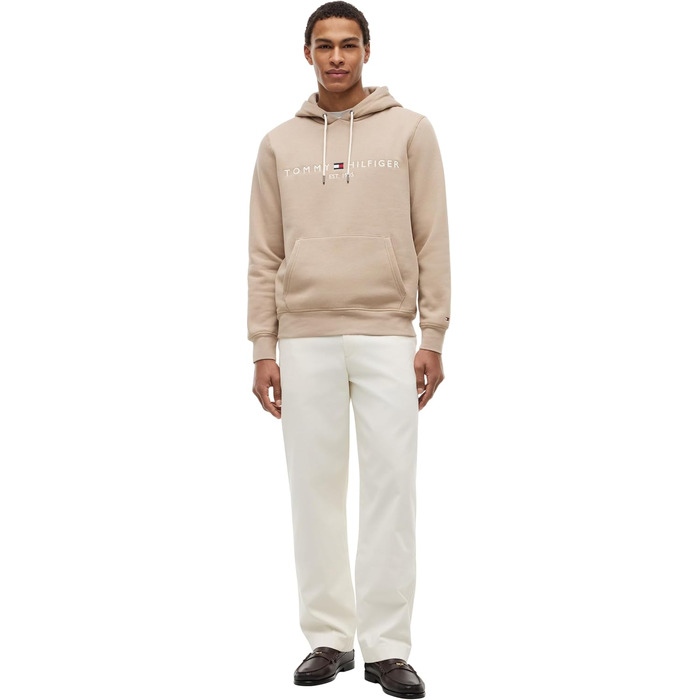 Чоловічий худі Tommy Hilfiger з капюшоном та логотипом, колір Beige Batique Khaki, розмір M