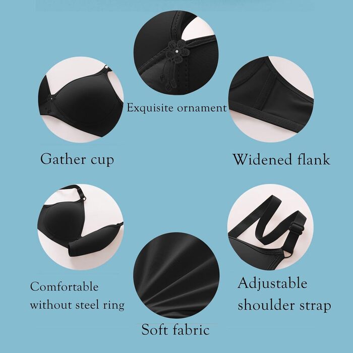 3 шт. комплект жіночий бюстгальтер без кісточок Push Up від CSWH: чорний, фіолетовий, рожевий. Ідеальний для йоги, фітнесу та спорту.