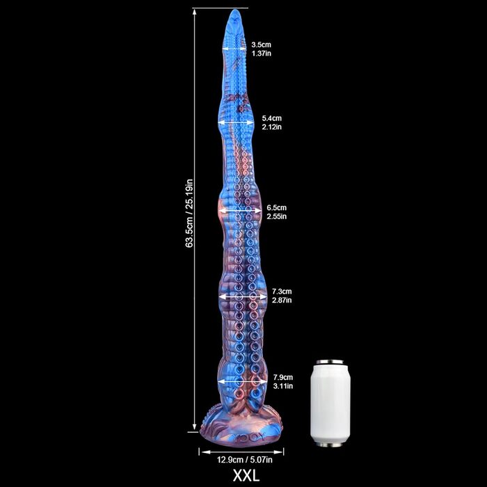Анальний статевий іграшка-монстр з крапчастим дизайном, силікон, XXL - для чоловіків та жінок
