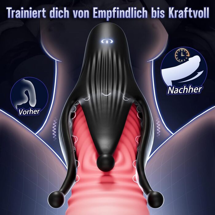 Мастурбатор для чоловіків з 10 режимами вібрації, стимулятор головки статевого члена, іграшка для соло та парного сексу (чорний)