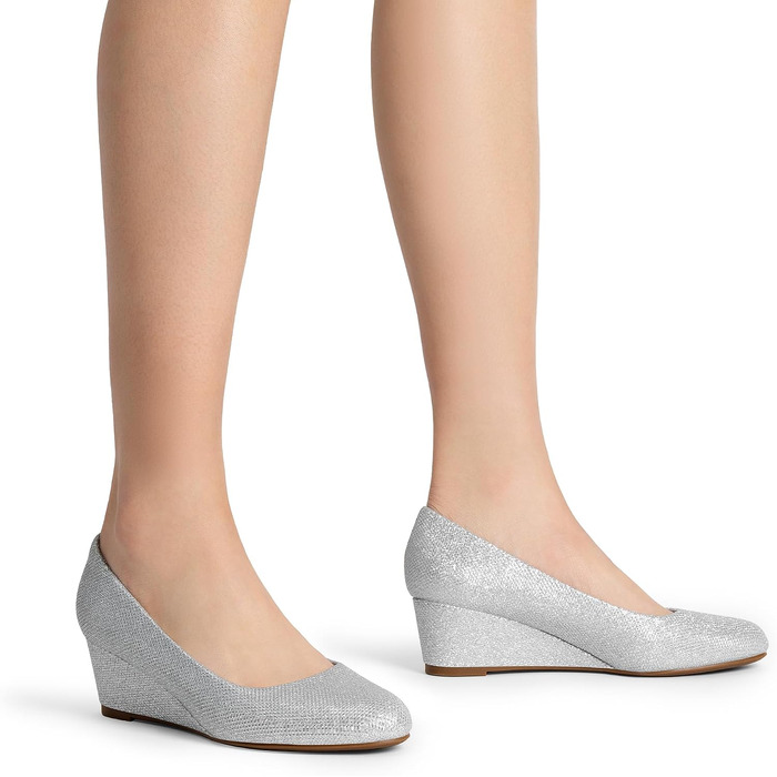 Жіночі туфлі-човники Dream Pairs із закритим носком, сріблясті, розмір 38.5 EU