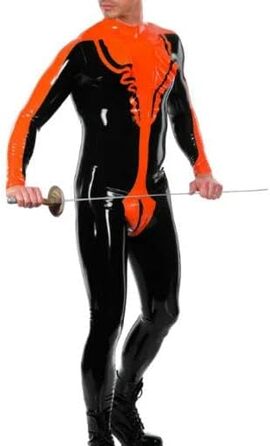 Комбінезон з латексу GAYLOP, чорний, для перегонів, вечірок, ролей, ручної роботи, 0.4 мм, XS-XXL