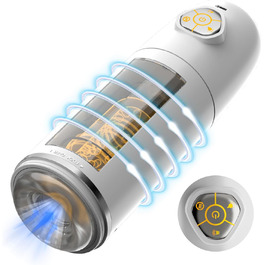 Електричний мастурбатор для чоловіків з 9 режимами та реалістичною вагіною. Іграшки для дорослих, білий/чорний колір