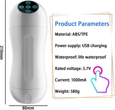 Електричний масажер для чоловіків з 4 режимами всмоктування та нагріванням, 6 перистальтичних режимів, автоматичний секс-іграшка для чоловіків