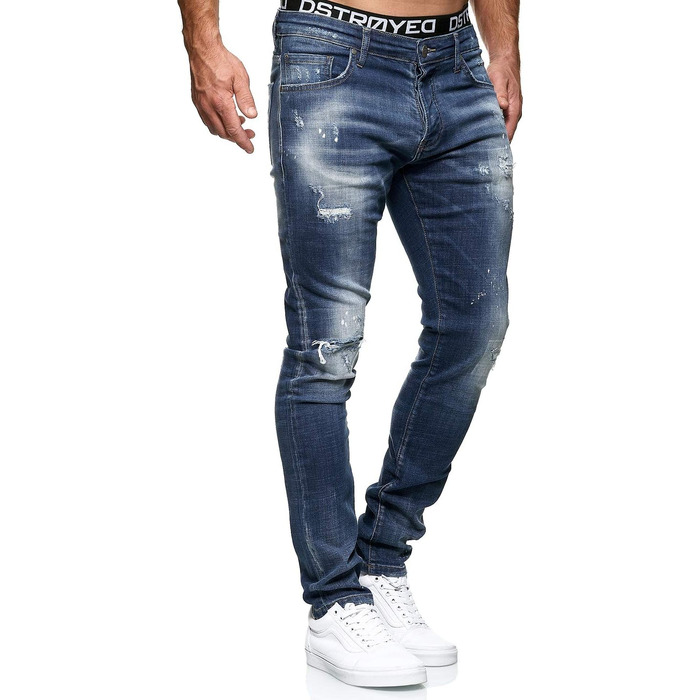Чоловічі джинси MERISH Slim Fit з еластичним денімом, модель 1507, сині (33W / 32L)