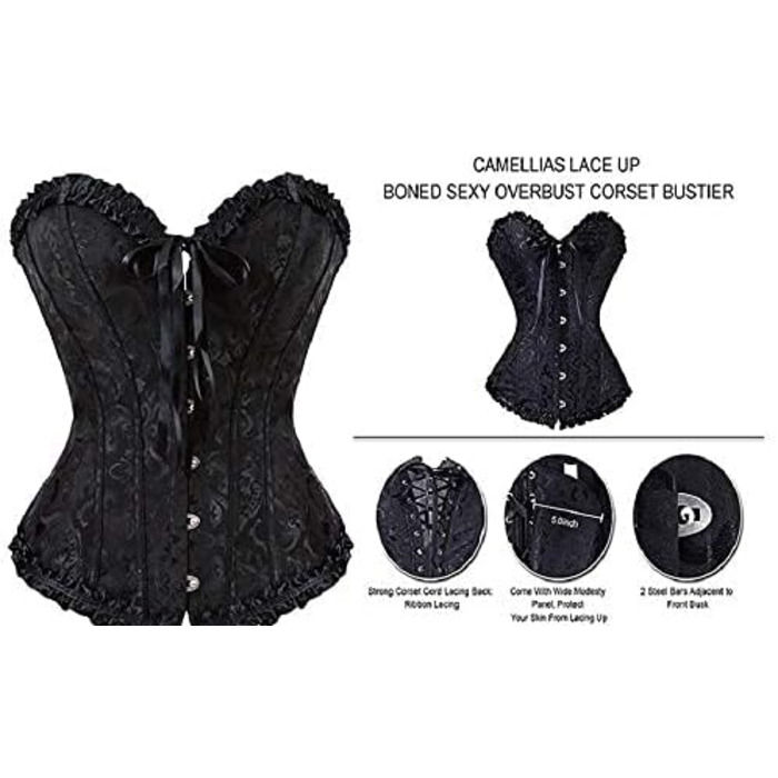 Корсет EVAbaby сексуальний для жінок XS чорний зі сталевими ребрами