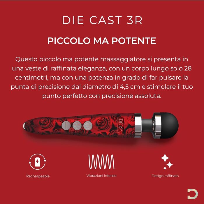 Масажер для жінок Doxy Die Cast 3 - бездротовий вібратор-паличка, рожевий