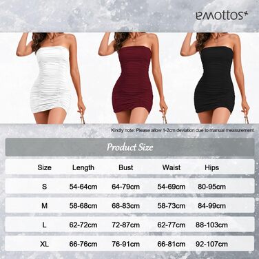 Сукня-трапеція Exy Mini з відкритими плечима, легка, з м'якої двошарової тканини, облягаюча, без бретелек, для вечірок та клубів (чорний/білий, XL) (чорний, S)