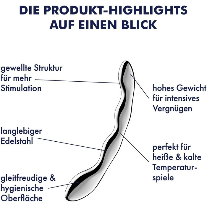 Satisfyer Cosmic Crest 2: сталевий дildo для жінок з хвильовою структурою | Інтимні іграшки | Температурні відчуття (тепле/холодне) | Ергономічний дизайн | Wellness-інструменти для жінок