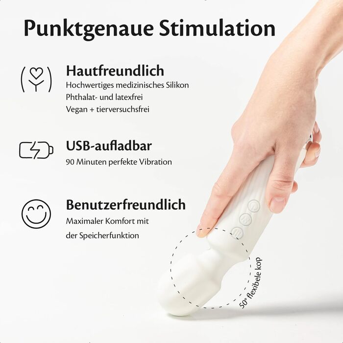 Вібратор жіночий Fae Pure Whisper White - компактний, тихий, з підзарядкою, 160 режимів вібрації