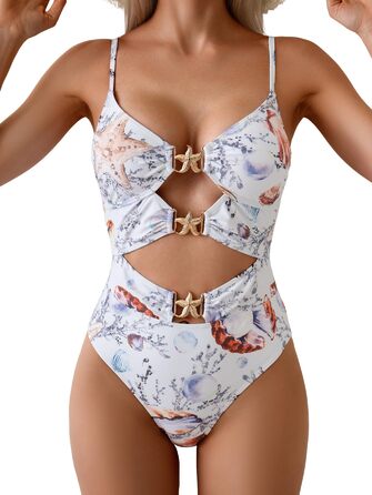 Жіночий купальник Monokini з перламутровим принтом, XL. Сексуальний мета-купальник Eomenie Einteiiger