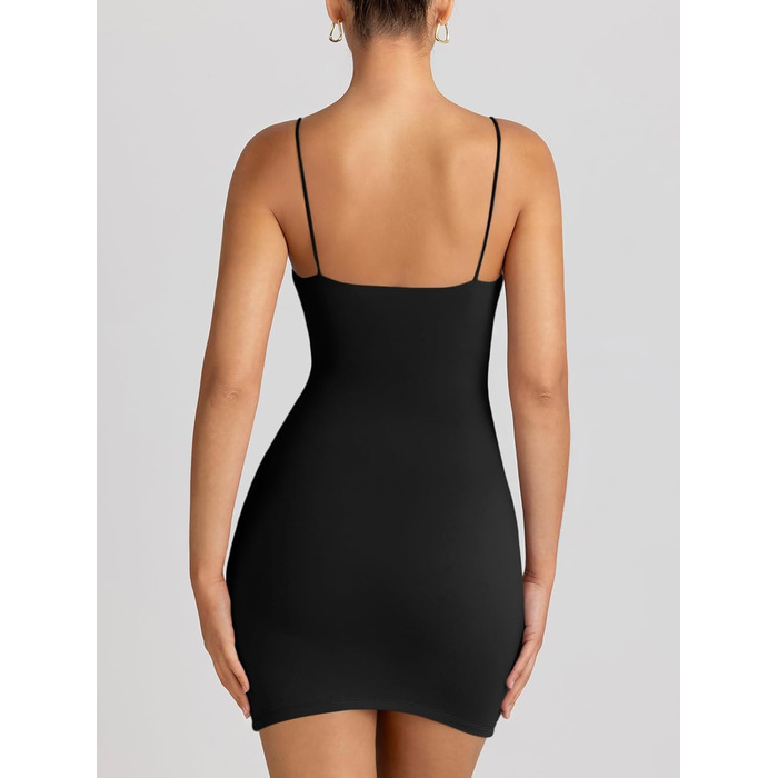 Міні-сукня бодікон LILLUORY для жінок 2025, сексуальна літня сукня, коротка, з відкритим спиною, для вечірки, клубу, тренди, на відпочинок (XS, чорна)