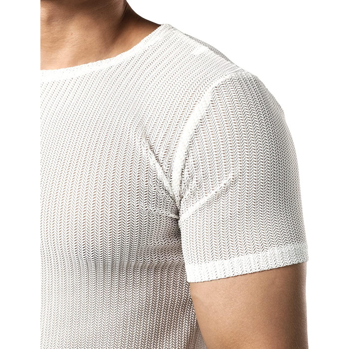 Чоловіча сітчаста футболка JOGAL Fitted, чорна (L, білий)