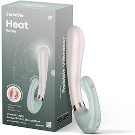Satisfyer Heat Wave Connect - вібратор для жінок з підключенням Bluetooth | Зігріваючий вібратор з функцією нагріву та керуванням через додаток | Медичний силікон, 20 см | Mint