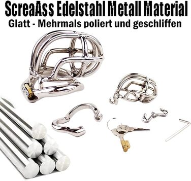 Металевий кайдан для статевого члена з нержавіючої сталі, 57 мм, срібний. Кайдан для статевого члена, пристрій для контролю, сексуальні іграшки для чоловіків.