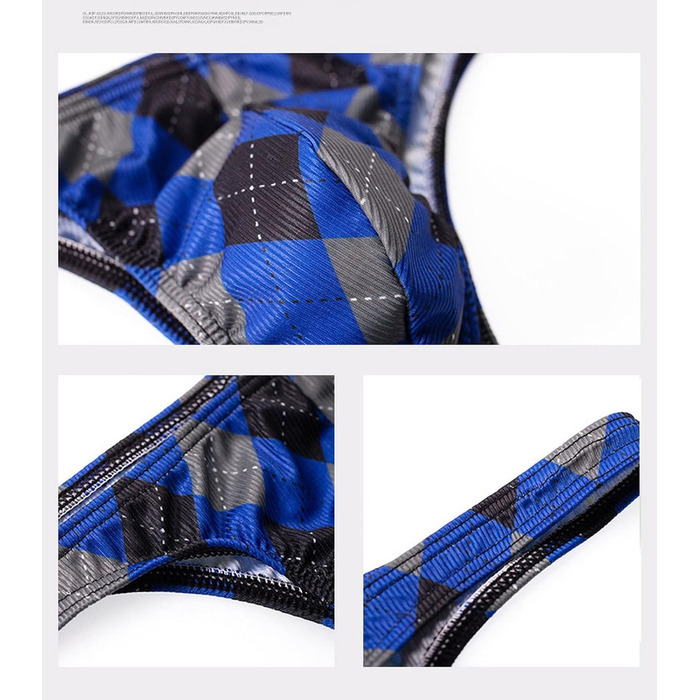 Сліпекси чоловічі Faringoto, принт, Eisseide, дихаючі, бікіні, G-String, XL, 5 пар