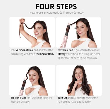 Мультистайлер для волосся 5 в 1 UKLISS Airstyler: фен, вирівнювач, круглі щітки та локони, чорний/рожевий