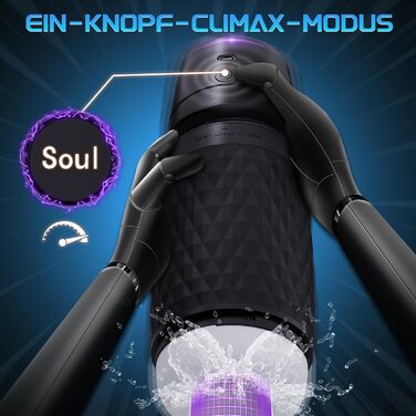 Мастурбатор для чоловіків Eanatoys з 3 режимами всмоктування, 4 вібраторами та реалістичною вагіною. Секс-іграшка з функцією швидкого досягнення оргазму. Чорний колір.