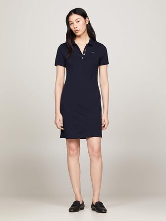 Сукня-поло Tommy Hilfiger 1985 Slim Pique, блакитна, приталений крій
