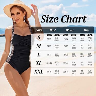 Купальник жіночий сліп з ефектом корекції фігури Monokini, чорний з леопардовим принтом