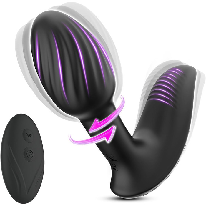 Анальні вібратори PQKuss з ротаційним ефектом: масажер простати, стимулятор, анальний дildo для пар, 9 режимів вібрації