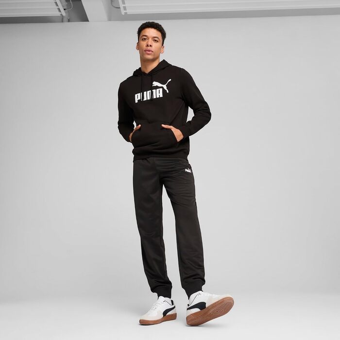 Чоловіча толстовка з капюшоном PUMA Essentials No. 1 Logo Hoodie, чорна, розмір 4XL