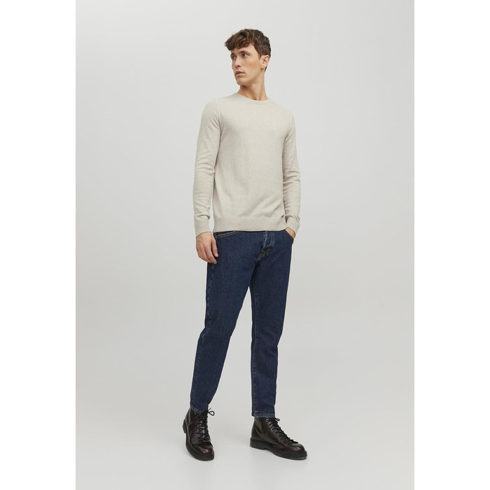 Чоловічий в'язаний светр Jack & Jones Jjeemil Knit Crew Neck Noos, колір Oatmeal (вівсяний)
