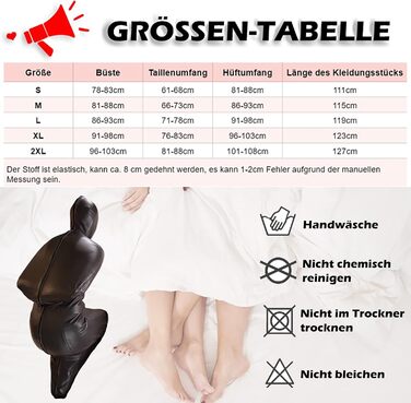 Комбінезон-сліп з штучної шкіри Ohyesbae Bondagesack 2XL, з фіксацією рук та колін, на блискавці, для жінок та чоловіків