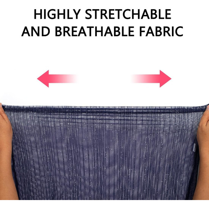 Прозора футболка Casey Kevin Herren з блискітками, короткий рукав, клубний стиль, синій (L)