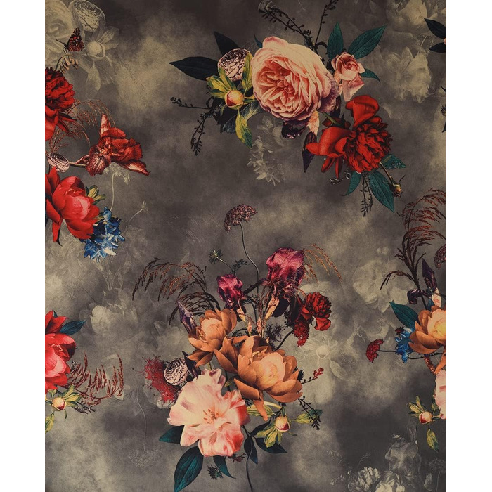 Жіночий халат кімоно Ledamon з кишенею, квітковий принт, чорно-сірий, універсальний розмір