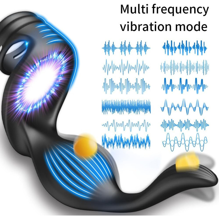 Масажер простати для чоловіків NAIXBTY з кільцем на пеніс та пультом керування, телескопічний вібратор, анальні вібратори, Butt Plug з 12 режимів вібрації та режимом штовхання. Іграшки для дорослих для чоловіків