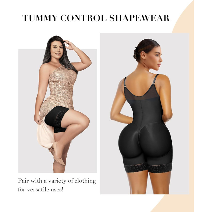 Корсет-боді YIANNA для жінок, форма корегуюча, чорний. З вбудованим бюстгальтером, сильний ефект корекції фігури, модельний корсет-боді.