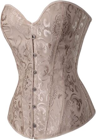 Корсаж CSKJ для жінок: корсетний топ готичний, вінтажний, принцесовий, для повних грудей, зручний, для весілля, карнавалу, костюмів (A08_Білий, A09_Хакі, 5XL)