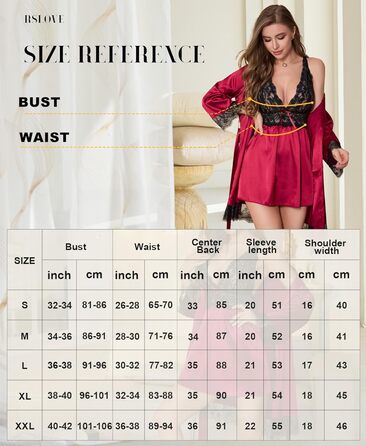 Сексуальна нічна сорочка Babydoll RSLOVE з мереживом та атласу, бордовий, розмір XXL