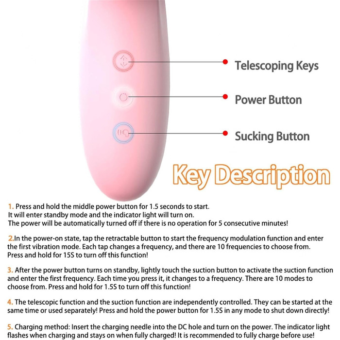 Вібратор Кролик для жінок: стимулятор клітора та G-точки, силікон, 10 режимів, телескопічна функція, рожевий