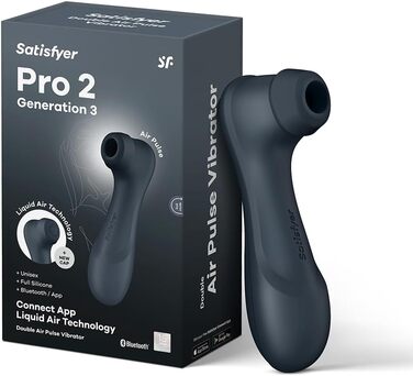 Вібратор Satisfyer Pro 2 Gen 3 з підключенням через APP | Технологія Liquid-Air | Тиха та потужна стимуляція клітора | Вібратор-імпульсна хвиля | Іграшка для дорослих, подарунок для жінок | Дildo чорного кольору