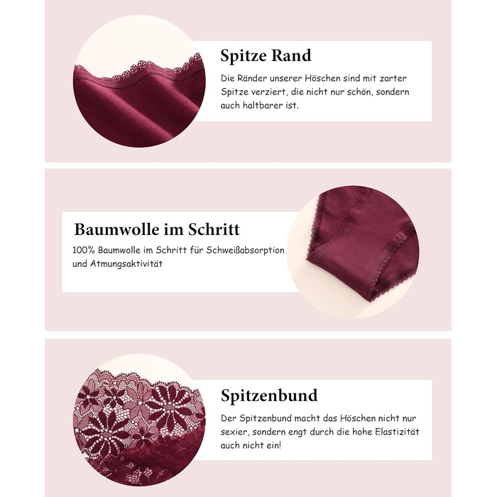 6-пакет жіночих трусиків: мереживо, бавовна, сексуальні, дихаючі, м'які, hipster, S-XL