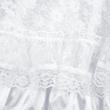 Нічна сорочка-бабідол Satini Dessous з рюшами та мереживом, Cosplay, XXL, білий колір