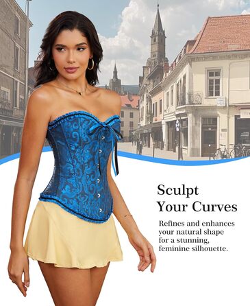 Корсет для жінок - бюстєль-корсет, корсаж зі шнурівкою, талія, спідня білизна - чорний - розмір S