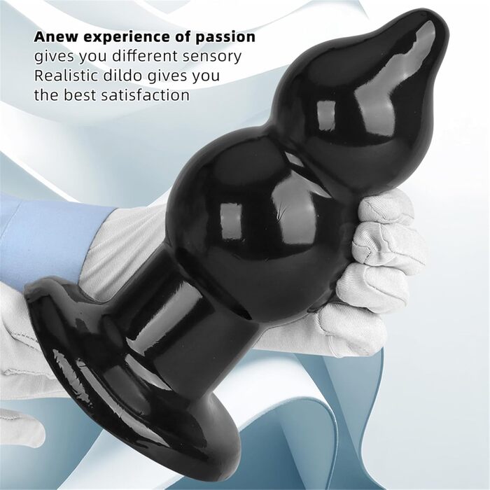 Силіконовий дилда XXL великого розміру для анального сексу, стимуляція G-точки та простати, з двома кульками, для пар, чорний, L