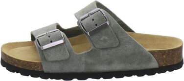 Жіночі шкіряні пантолети AFS-Schuhe 2100, натуральна замша, оливкові, Made in Germany, розмір 38 EU