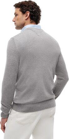 Чоловічий бавовняний джемпер Tommy Hilfiger Essential Cotton Crew Neck сірого кольору (Medium Grey Heather), розмір 3XL