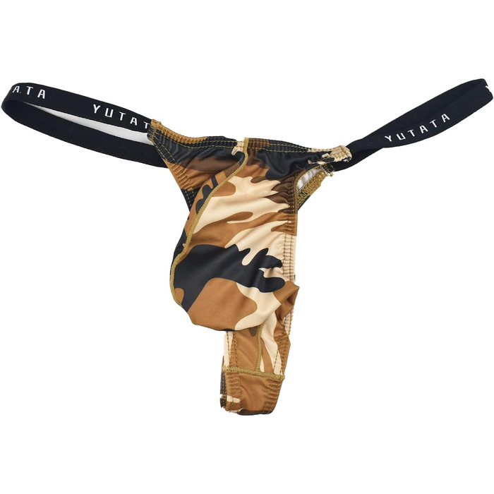 Танга для чоловіків Faringoto Caoufalge, шорти-сліп, камуфляжний принт, колір: коричневий (L)