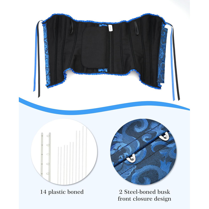 Корсет для жінок - бюстєль-корсет, корсаж зі шнурівкою, талія, спідня білизна - чорний - розмір S