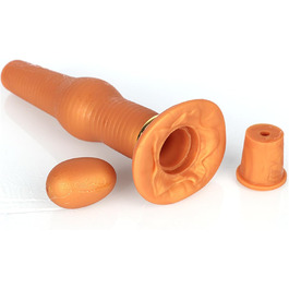 Надувний силіконовий анусный плагін Soarvlorfy – великий овипозитор, бутплъг з отвором, надувні анальні кулі, дилататор, мастурбатор для дорослих (жінок та чоловіків), золотий колір