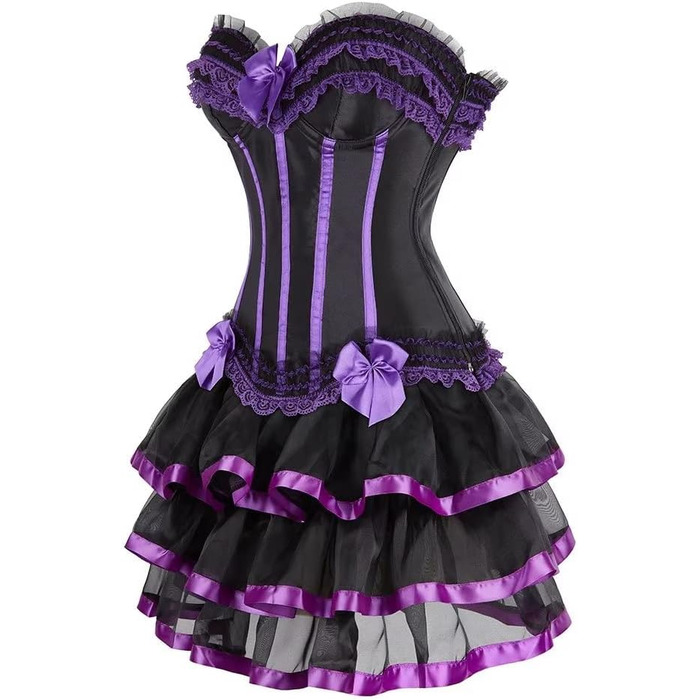 Сукня корсетна з корсажем, бюстєром, мереживом, готичний стиль, бурлеск, для жінок, зелена (XXS, Purple3704)