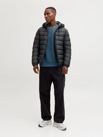 Чоловіча стібана куртка JACK & JONES, чорна, розмір XL
